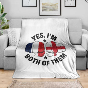 Yes Im Both Of Them France England Flag Fists Graphic Throw Blanket French English Anglo Dual Pride Heritage TS02 Print Your Wear