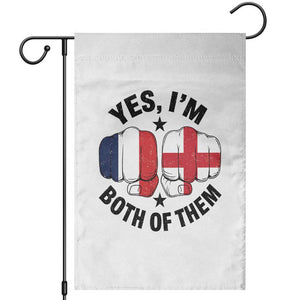 Yes Im Both Of Them France England Flag Fists Graphic Garden Flag French English Anglo Dual Pride Heritage TS02 White Print Your Wear