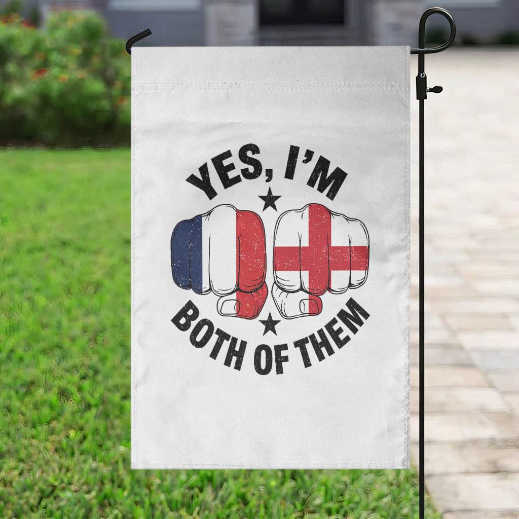 Yes Im Both Of Them France England Flag Fists Graphic Garden Flag French English Anglo Dual Pride Heritage TS02 Print Your Wear