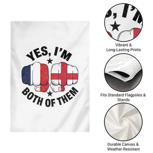Yes Im Both Of Them France England Flag Fists Graphic Garden Flag French English Anglo Dual Pride Heritage TS02 Print Your Wear