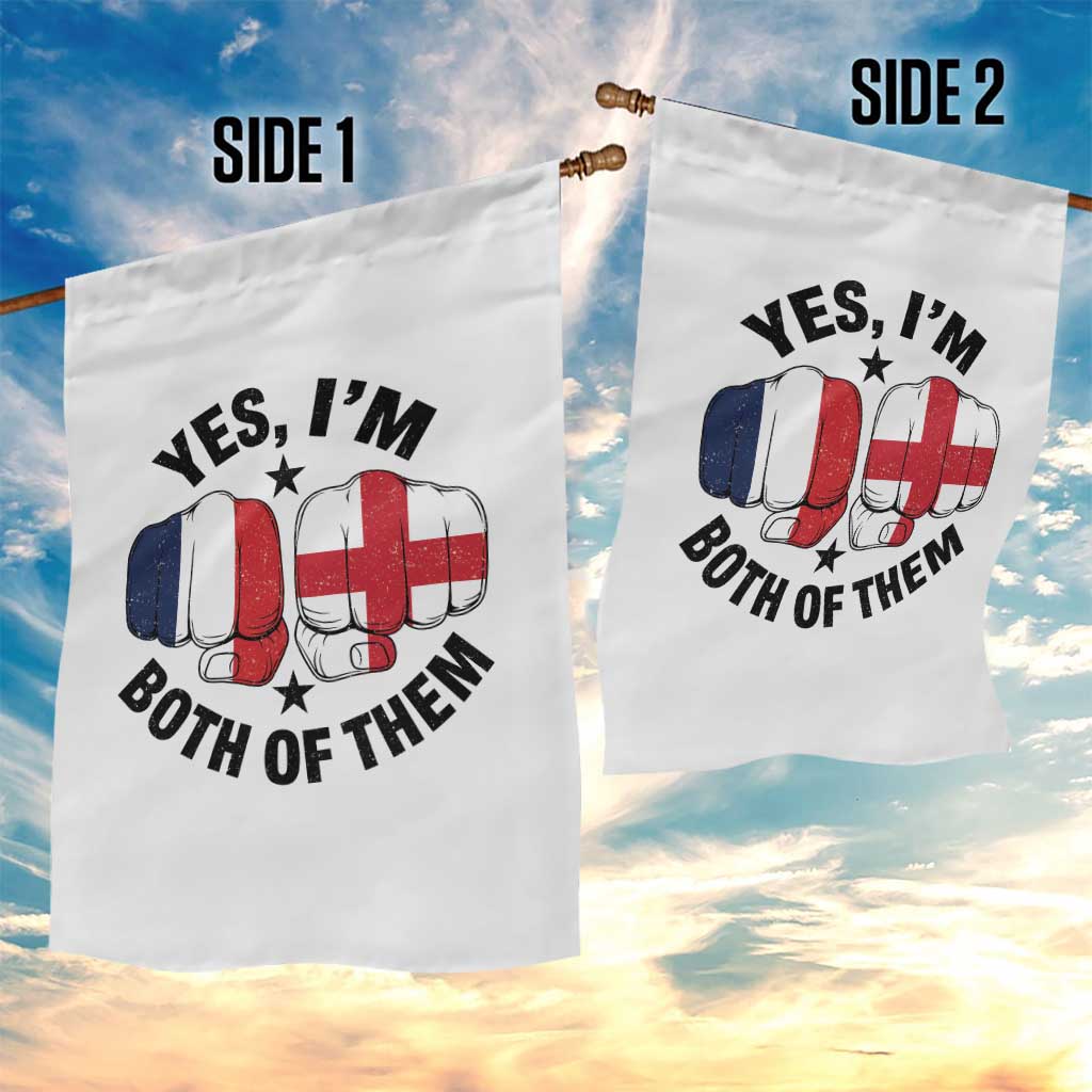 Yes Im Both Of Them France England Flag Fists Graphic Garden Flag French English Anglo Dual Pride Heritage TS02 Print Your Wear