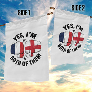 Yes Im Both Of Them France England Flag Fists Graphic Garden Flag French English Anglo Dual Pride Heritage TS02 Print Your Wear
