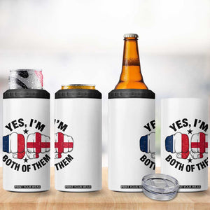 Yes Im Both Of Them France England Flag Fists Graphic 4 in 1 Can Cooler Tumbler French English Anglo Dual Pride Heritage TS02 Print Your Wear