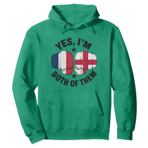Yes Im Both Of Them France England Flag Fists Graphic Hoodie French English Anglo Dual Pride Heritage