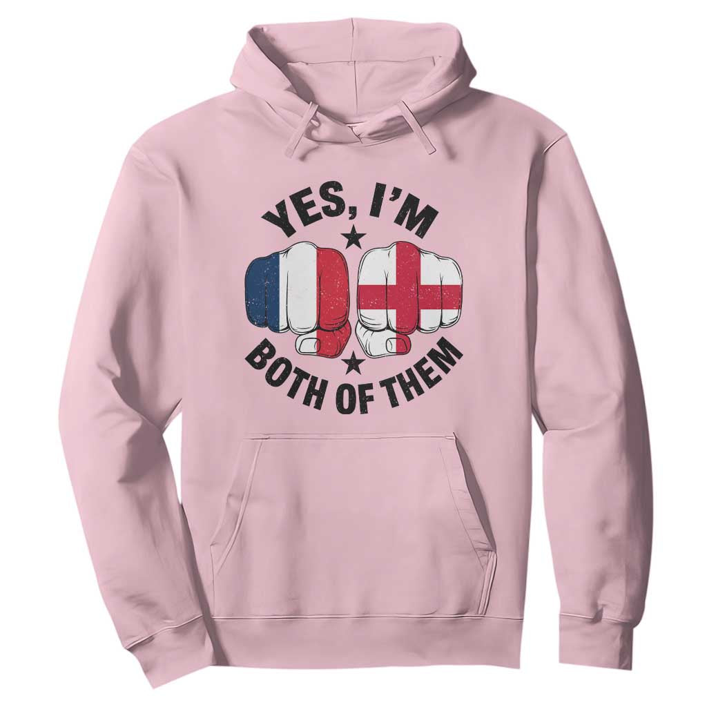 Yes Im Both Of Them France England Flag Fists Graphic Hoodie French English Anglo Dual Pride Heritage