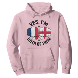 Yes Im Both Of Them France England Flag Fists Graphic Hoodie French English Anglo Dual Pride Heritage