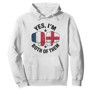 Yes Im Both Of Them France England Flag Fists Graphic Hoodie French English Anglo Dual Pride Heritage