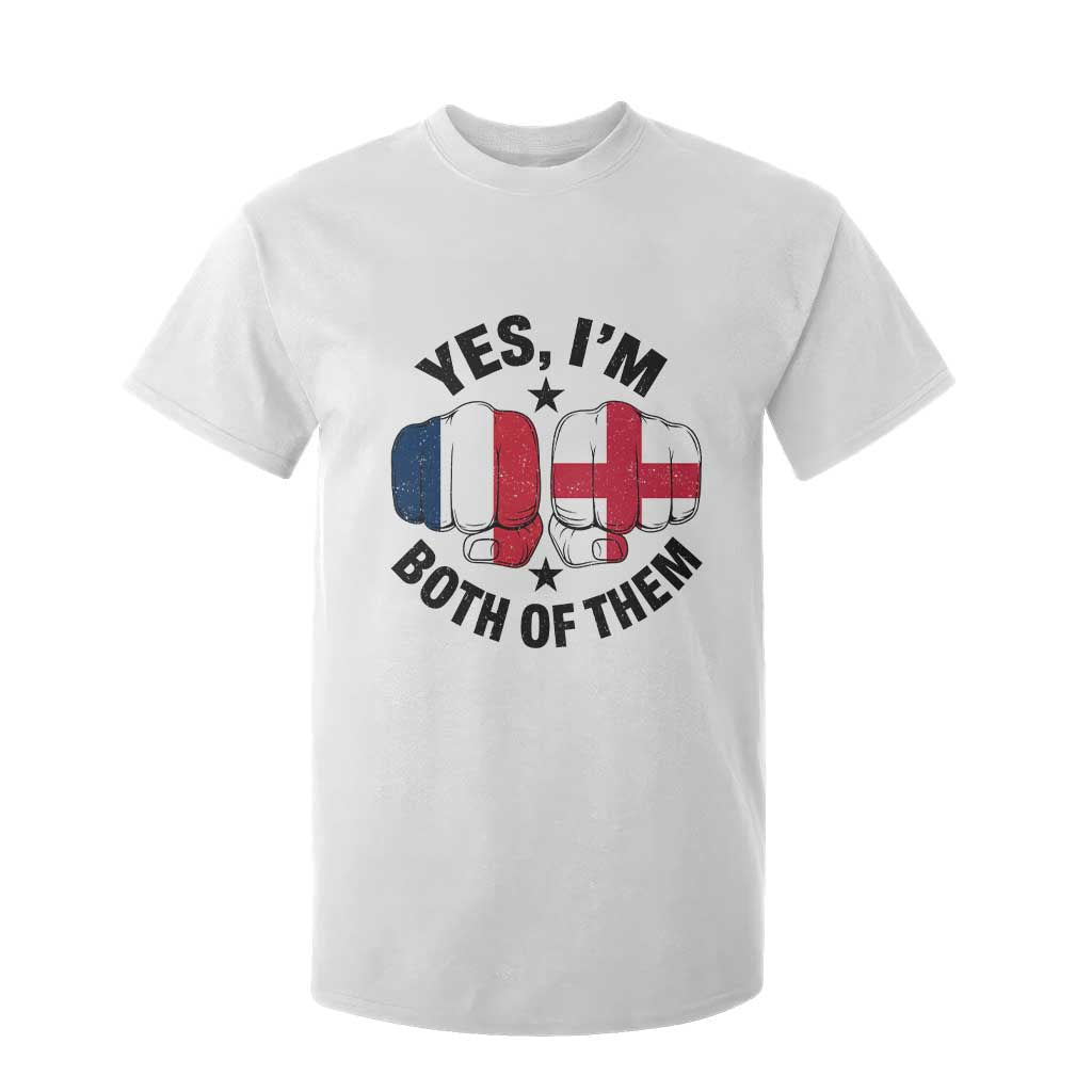 Yes Im Both Of Them France England Flag Fists Graphic T Shirt For Kid French English Anglo Dual Pride Heritage