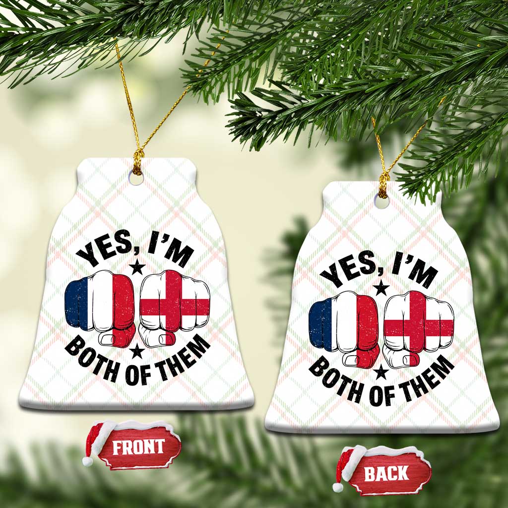 Yes Im Both Of Them France England Flag Fists Graphic Ceramic Ornament French English Anglo Dual Pride Heritage TS02 Print Your Wear