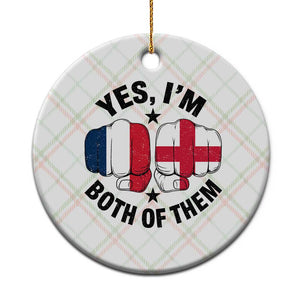 Yes Im Both Of Them France England Flag Fists Graphic Ceramic Ornament French English Anglo Dual Pride Heritage TS02 1pc Christmas Plaid Print Your Wear