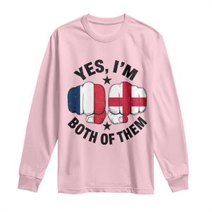 Yes Im Both Of Them France England Flag Fists Graphic Long Sleeve Shirt French English Anglo Dual Pride Heritage