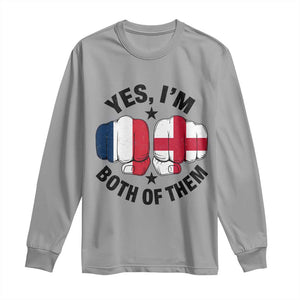 Yes Im Both Of Them France England Flag Fists Graphic Long Sleeve Shirt French English Anglo Dual Pride Heritage