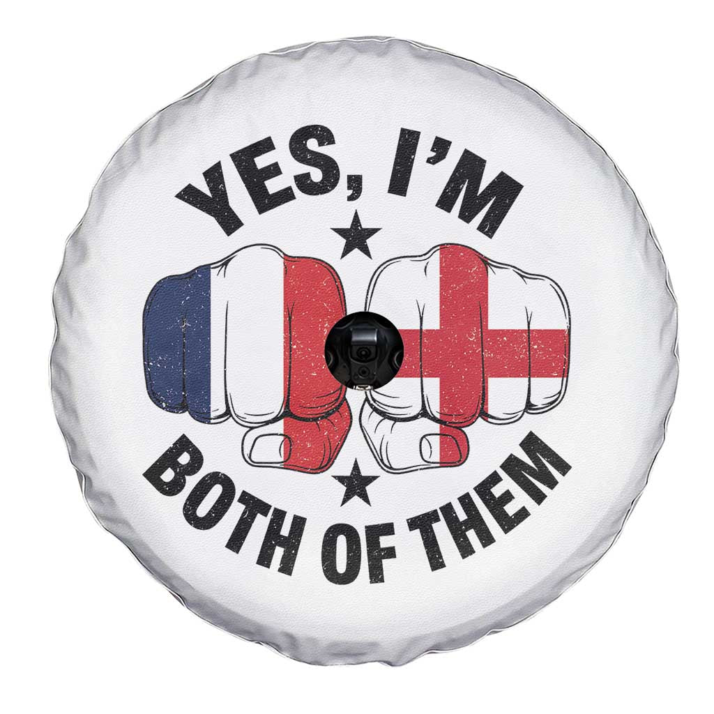 Yes Im Both Of Them France England Flag Fists Graphic Spare Tire Cover French English Anglo Dual Pride Heritage TS02 Print Your Wear