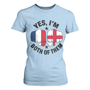 Yes Im Both Of Them France England Flag Fists Graphic T Shirt For Women French English Anglo Dual Pride Heritage