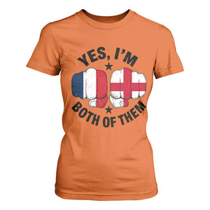 Yes Im Both Of Them France England Flag Fists Graphic T Shirt For Women French English Anglo Dual Pride Heritage