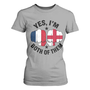 Yes Im Both Of Them France England Flag Fists Graphic T Shirt For Women French English Anglo Dual Pride Heritage