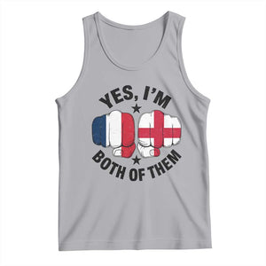 Yes Im Both Of Them France England Flag Fists Graphic Tank Top French English Anglo Dual Pride Heritage TS02 Athletic Heather Print Your Wear