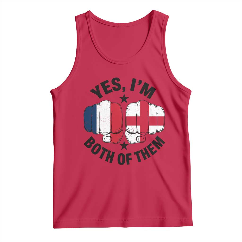 Yes Im Both Of Them France England Flag Fists Graphic Tank Top French English Anglo Dual Pride Heritage TS02 Red Print Your Wear