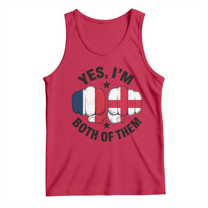 Yes Im Both Of Them France England Flag Fists Graphic Tank Top French English Anglo Dual Pride Heritage TS02 Red Print Your Wear