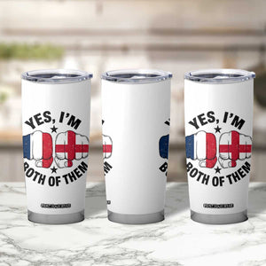Yes Im Both Of Them France England Flag Fists Graphic Tumbler Cup French English Anglo Dual Pride Heritage TS02 Print Your Wear