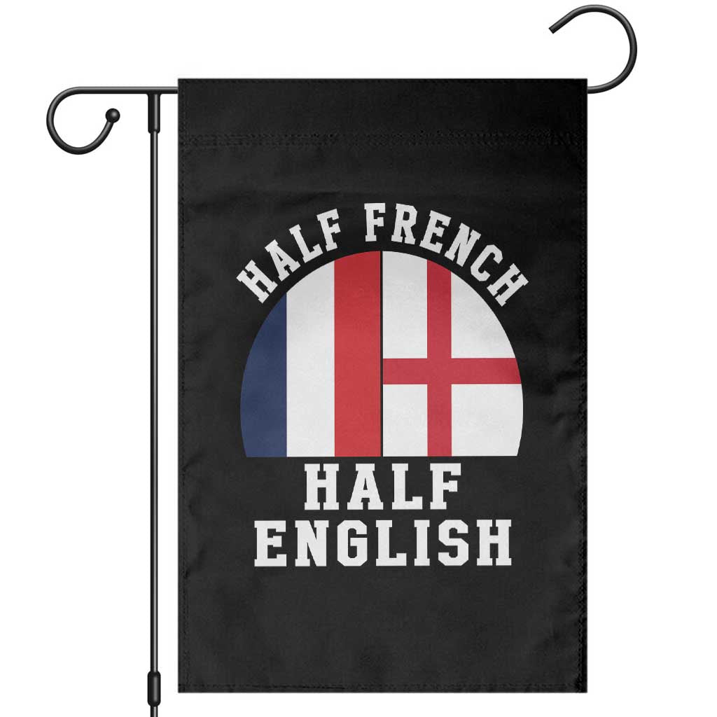 Half French Half English Split Flag Graphic Garden Flag Patriotic Anglo England France Dual Heritage DNA Ancestry TS02 Black Print Your Wear