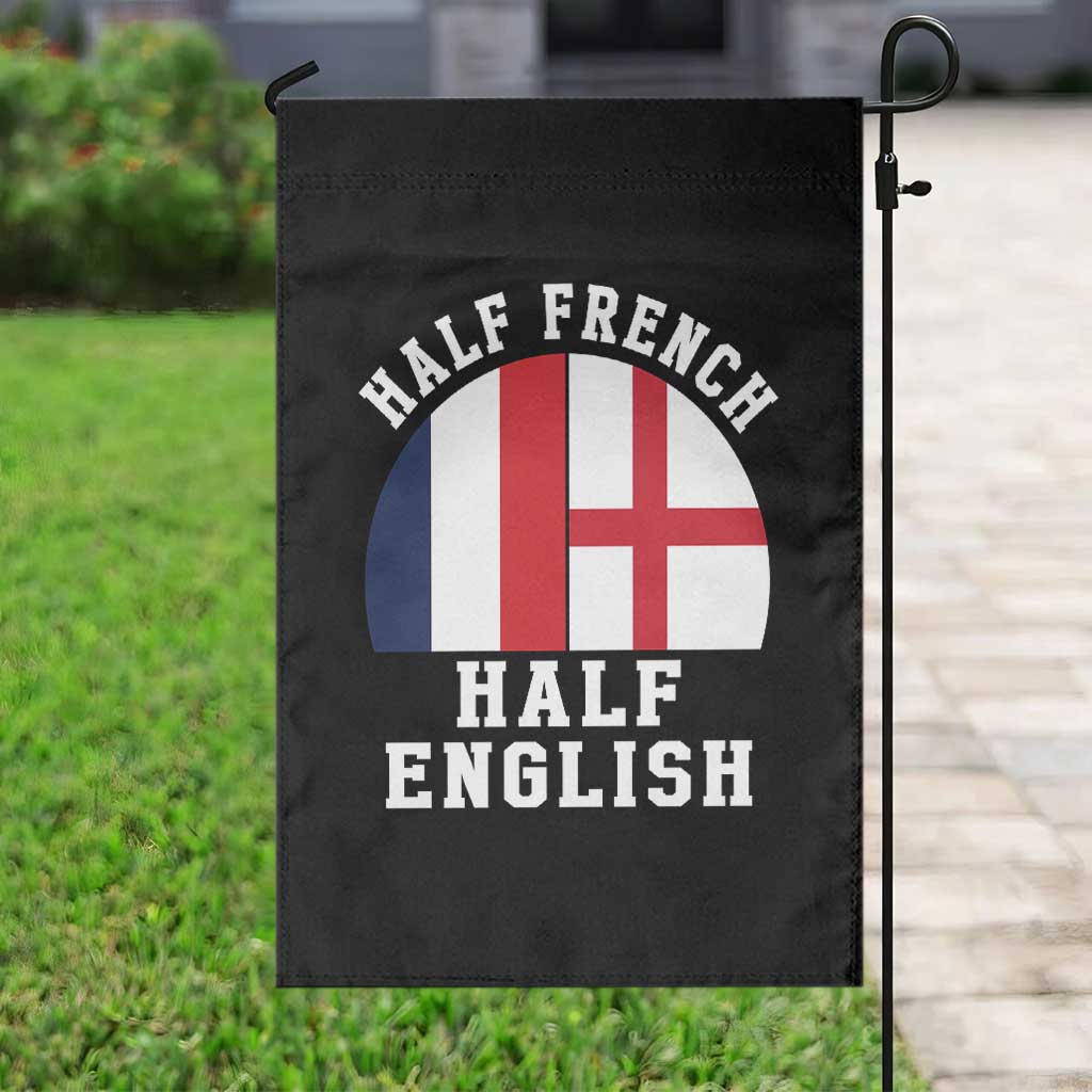 Half French Half English Split Flag Graphic Garden Flag Patriotic Anglo England France Dual Heritage DNA Ancestry TS02 Print Your Wear