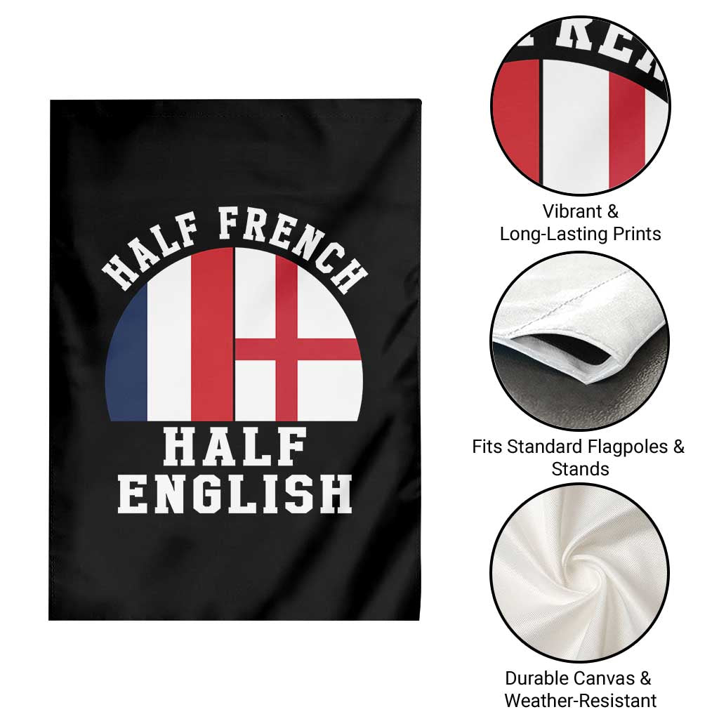 Half French Half English Split Flag Graphic Garden Flag Patriotic Anglo England France Dual Heritage DNA Ancestry TS02 Print Your Wear