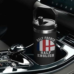 Half French Half English Split Flag Graphic Flip Straw Tumbler Patriotic Anglo England France Dual Heritage DNA Ancestry TS02 Print Your Wear