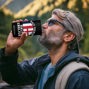 Half French Half English Split Flag Graphic 4 in 1 Can Cooler Tumbler Patriotic Anglo England France Dual Heritage DNA Ancestry TS02 Print Your Wear