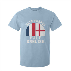 Half French Half English Split Flag Graphic T Shirt For Kid Patriotic Anglo England France Dual Heritage DNA Ancestry