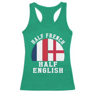 Half French Half English Split Flag Graphic Racerback Tank Top Patriotic Anglo England France Dual Heritage DNA Ancestry TS02 Irish Green Print Your Wear