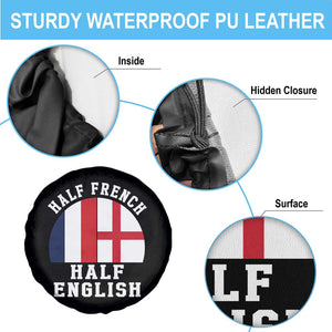 Half French Half English Split Flag Graphic Spare Tire Cover Patriotic Anglo England France Dual Heritage DNA Ancestry TS02 Print Your Wear
