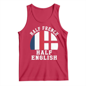 Half French Half English Split Flag Graphic Tank Top Patriotic Anglo England France Dual Heritage DNA Ancestry TS02 Red Print Your Wear