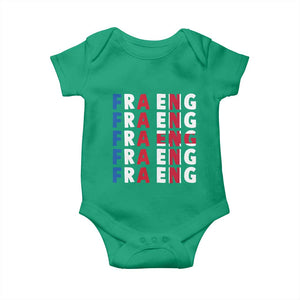 FRA ENG France England Flag Graphic Baby Onesie French English Typographic Dual Heritage Pride Match Day TS02 Irish Green Print Your Wear