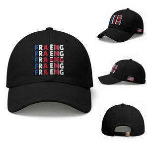 FRA ENG France England Flag Graphic Baseball Cap French English Typographic Dual Heritage Pride Match Day TS02 Baseball Cap Universal Fit Black Print Your Wear