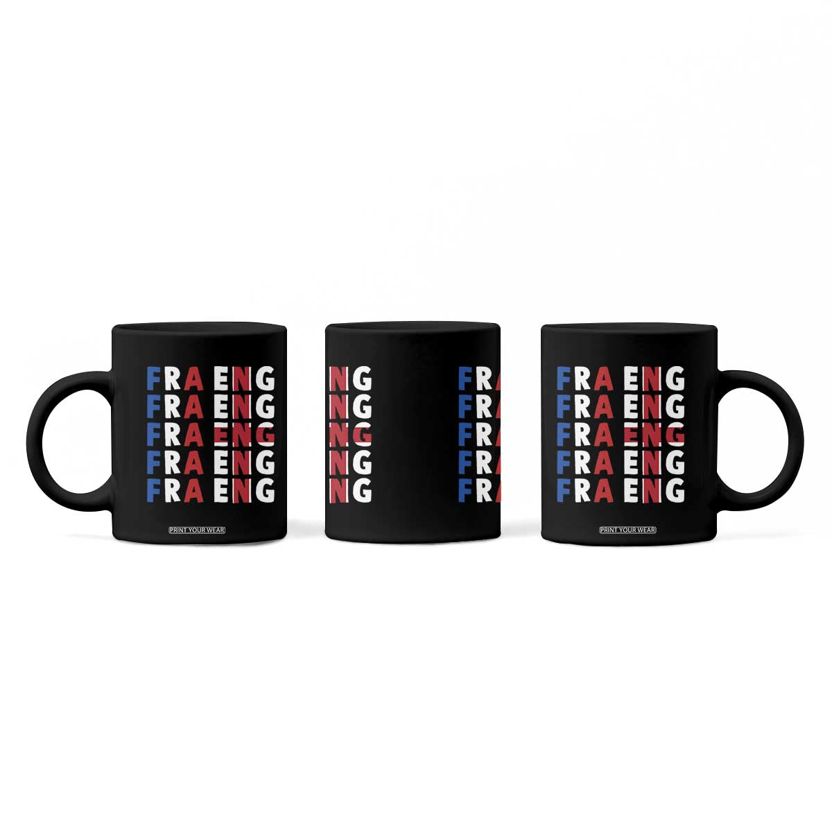 FRA ENG France England Flag Graphic Coffee Mug French English Typographic Dual Heritage Pride Match Day TS02 Print Your Wear
