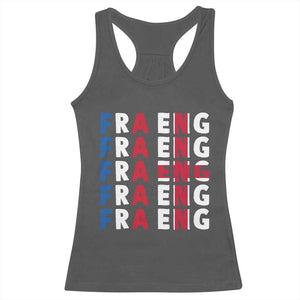 FRA ENG France England Flag Graphic Racerback Tank Top French English Typographic Dual Heritage Pride Match Day TS02 Dark Heather Print Your Wear
