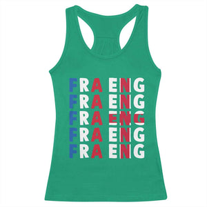 FRA ENG France England Flag Graphic Racerback Tank Top French English Typographic Dual Heritage Pride Match Day TS02 Irish Green Print Your Wear
