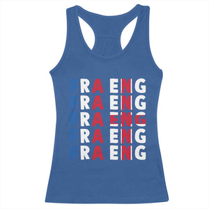 FRA ENG France England Flag Graphic Racerback Tank Top French English Typographic Dual Heritage Pride Match Day TS02 Royal Blue Print Your Wear