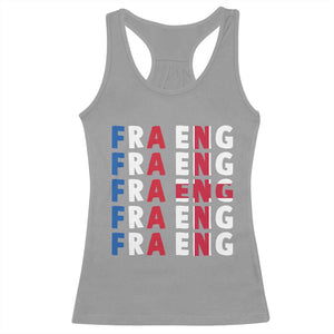 FRA ENG France England Flag Graphic Racerback Tank Top French English Typographic Dual Heritage Pride Match Day TS02 Sport Gray Print Your Wear