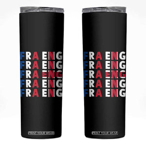 FRA ENG France England Flag Graphic Skinny Tumbler French English Typographic Dual Heritage Pride Match Day TS02 Black Print Your Wear
