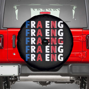 FRA ENG France England Flag Graphic Spare Tire Cover French English Typographic Dual Heritage Pride Match Day TS02 Black Print Your Wear