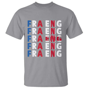 FRA ENG France England Flag Graphic T Shirt French English Typographic Dual Heritage Pride Match Day TS02 Sport Gray Print Your Wear
