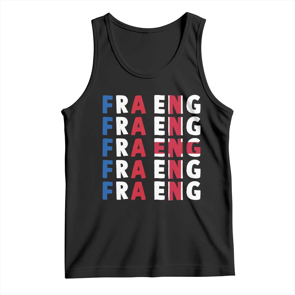 FRA ENG France England Flag Graphic Tank Top French English Typographic Dual Heritage Pride Match Day TS02 Black Print Your Wear