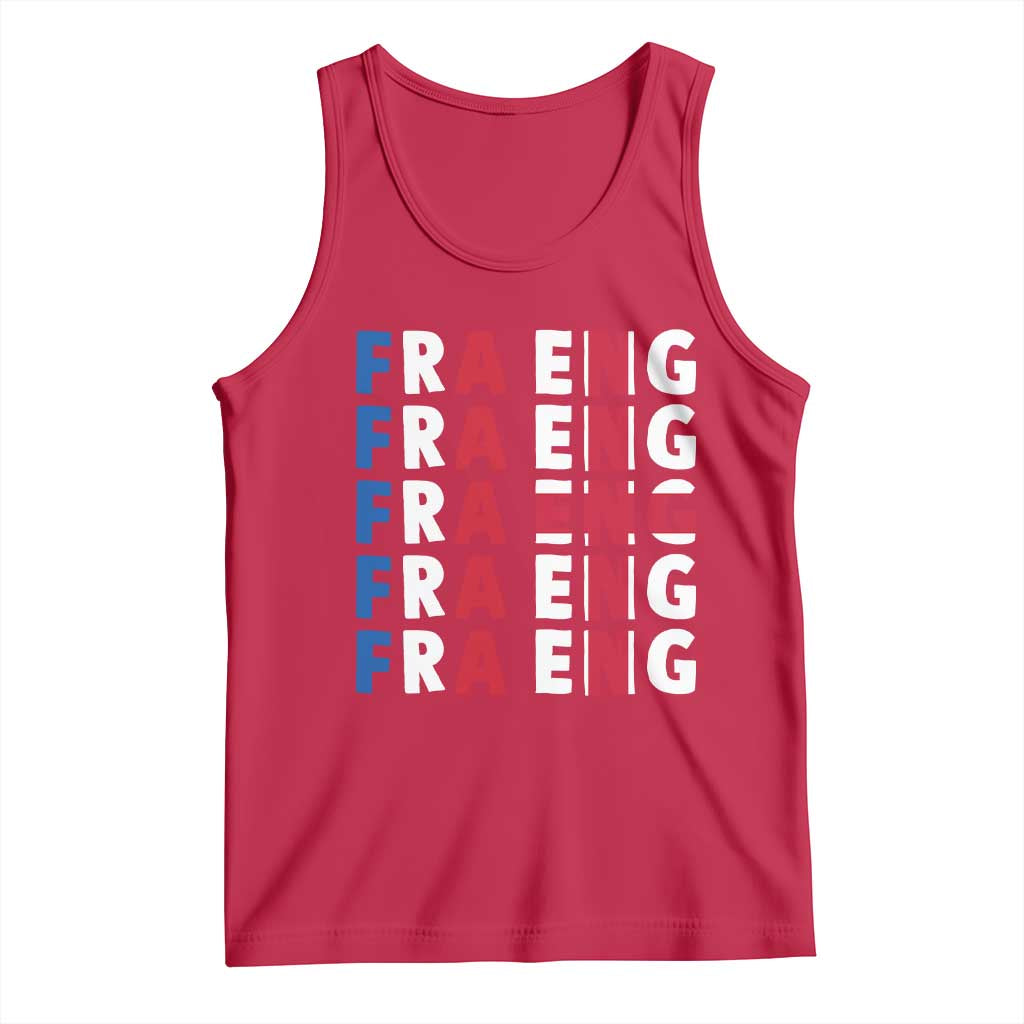 FRA ENG France England Flag Graphic Tank Top French English Typographic Dual Heritage Pride Match Day TS02 Red Print Your Wear
