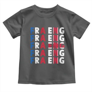 FRA ENG France England Flag Graphic Toddler T Shirt French English Typographic Dual Heritage Pride Match Day TS02 Dark Heather Print Your Wear