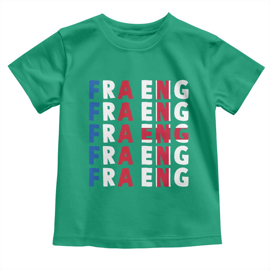 FRA ENG France England Flag Graphic Toddler T Shirt French English Typographic Dual Heritage Pride Match Day TS02 Irish Green Print Your Wear