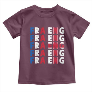 FRA ENG France England Flag Graphic Toddler T Shirt French English Typographic Dual Heritage Pride Match Day TS02 Maroon Print Your Wear