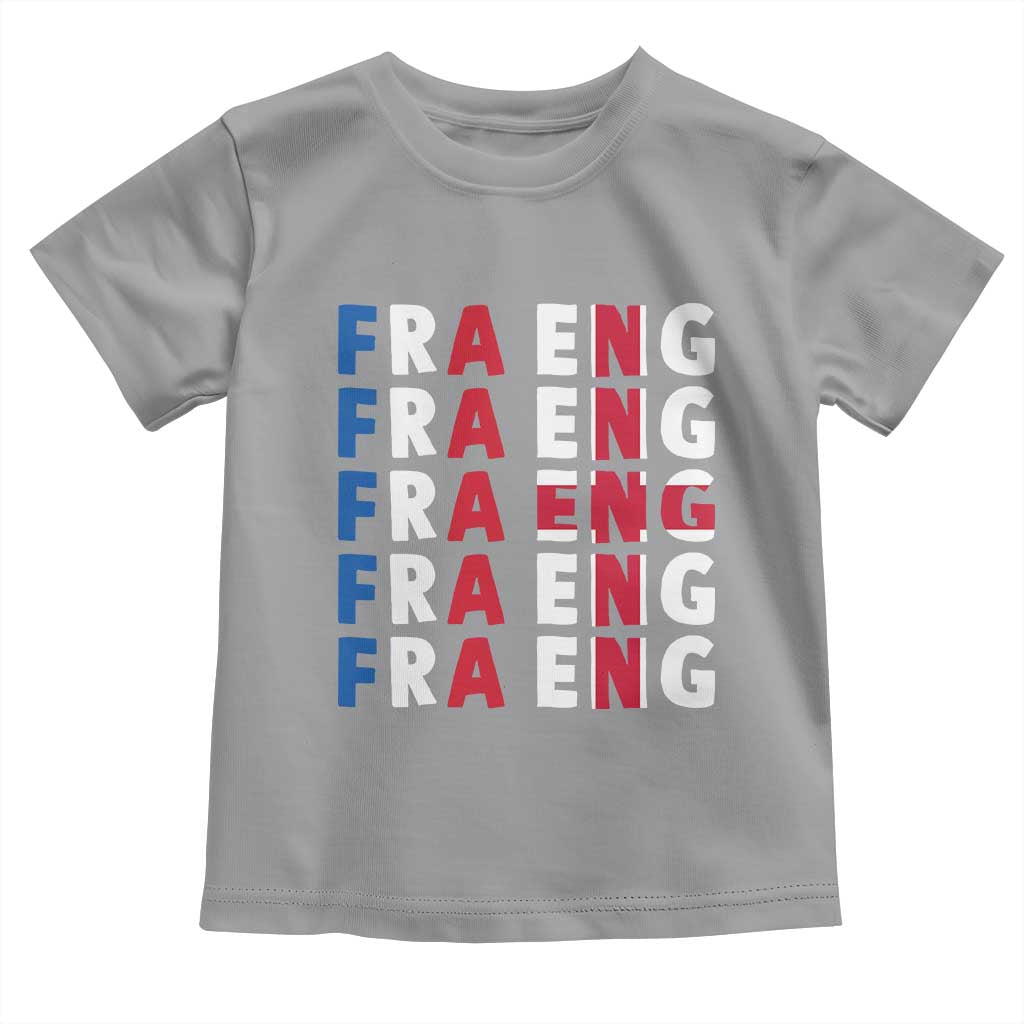 FRA ENG France England Flag Graphic Toddler T Shirt French English Typographic Dual Heritage Pride Match Day TS02 Sport Gray Print Your Wear