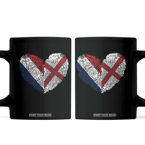 France England Flag Fingerprint Heart DNA Graphic Coffee Mug Proud Anglo English French Ancestry Love Identity TS02 Black Print Your Wear